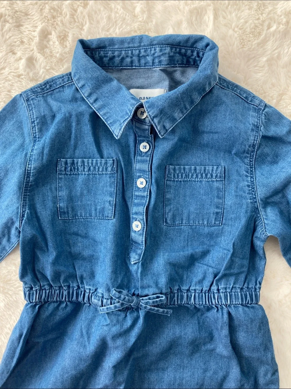 SALE! 50% Off Girls' Denim Shirt Dress - Blue Size 5T